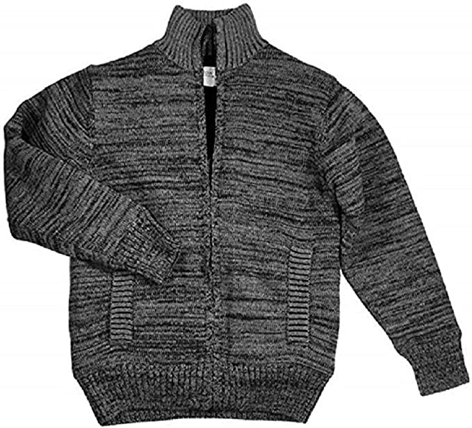 Photo 2 of (S(7-8)) Boston Traders Boys Sherpa Lined Full Zip Sweater Jacket (S(7-8)) Grey Heather