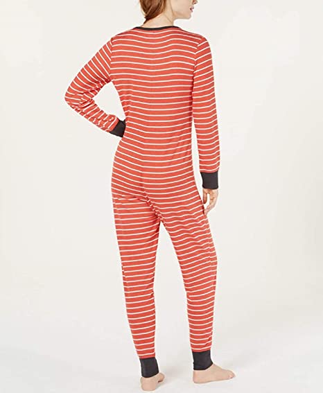 Photo 2 of Large Jenni Women's Printed Soft One-Piece Pajama (Large) Red