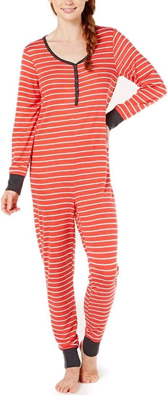 Photo 1 of Large Jenni Women's Printed Soft One-Piece Pajama (Large) Red