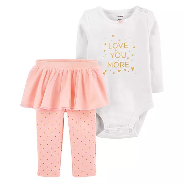 Photo 1 of 3M CARTERS BABY GIRL 3 PC SET "LOVE YOU MORE" 3M