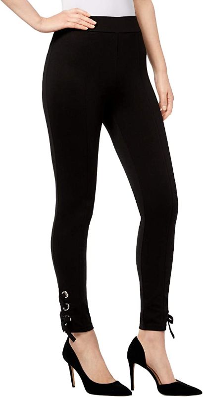 Photo 1 of SIZE XS I.N.C. Women's Shaping Lace-Up Ankle Leggings Black XS