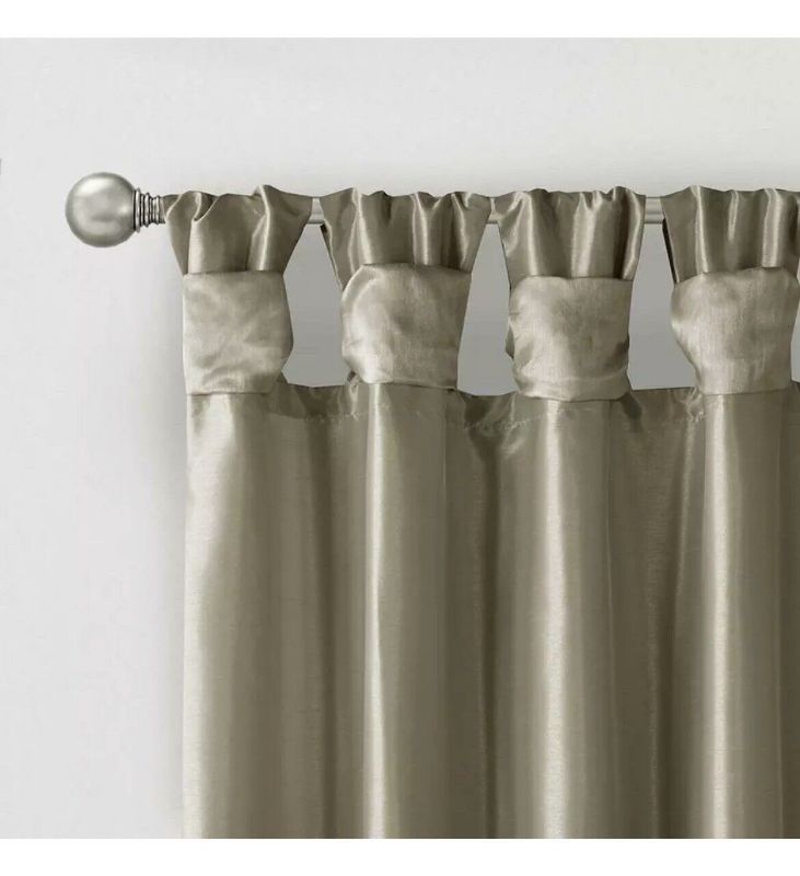 Photo 1 of 2 PANELS Home Essence Lillian Twist Tab Lined Window Curtain, Size: 50W x 95L, Gray