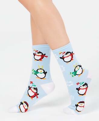 Photo 1 of Charter Club Women's Penguin Crew Socks Light Pastel Blue