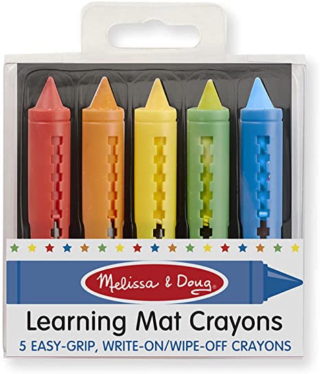 Photo 2 of Melissa & Doug Learning Mat Crayons -Pack of  5 Colors
Easy grip- write on-wipe off crayons