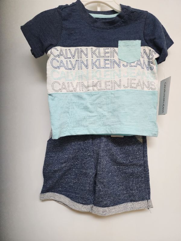 Photo 1 of 12 MONTH CALVIN KLEIN BABY BOY 2 PC SHORT SET 12 MONTH