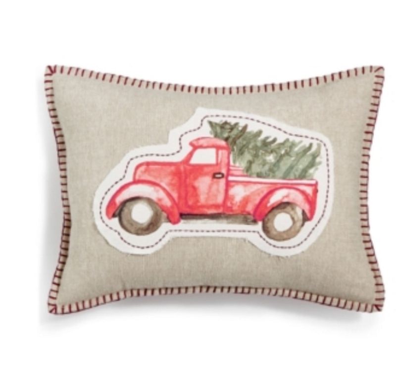 Photo 1 of Martha Stewart Collection Holiday Truck Christmas Tree 14"x20" Decorative Pillow