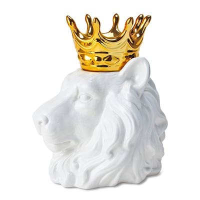 Photo 1 of Christmas Holiday Lane Large Ceramic Lion Head Leo w/ Gold Crown 10"