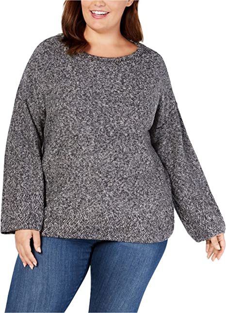 Photo 1 of 2X Style & Co. Women's Marled Knit Sweater, Grey, Plus 2X