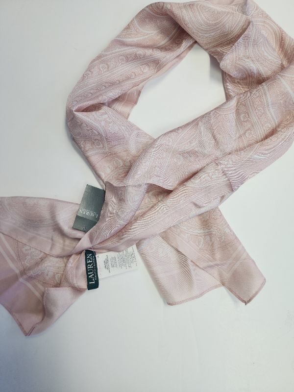 Photo 1 of LAUREN RALPH LAUREN Flower Print Scarf 100% Silk Pink