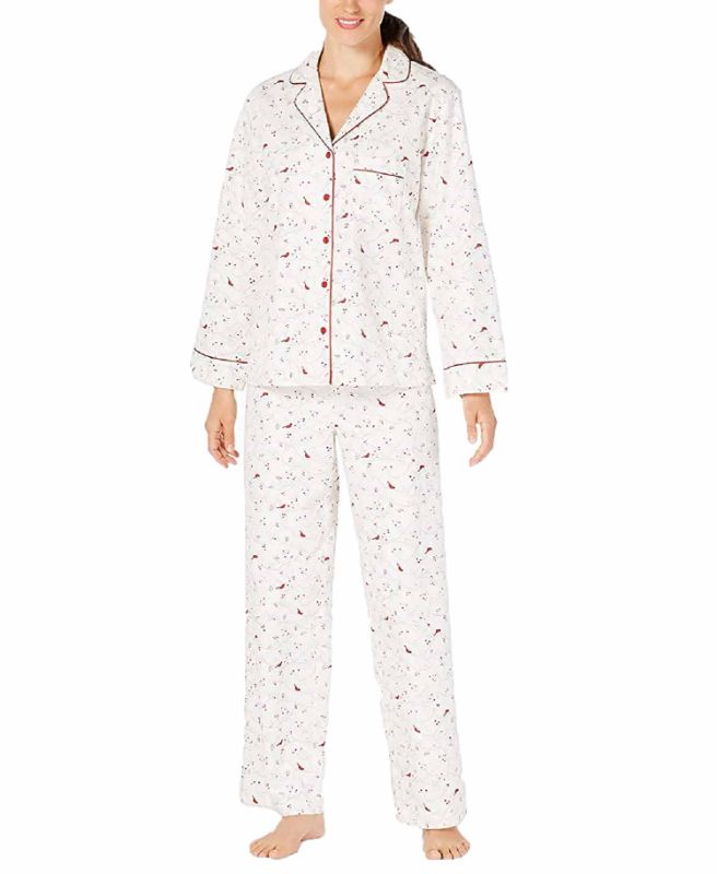 Photo 1 of XXL Charter Club Women's Printed Cotton Pajama Set (Cardinal, XXLarge)
2 Piece - Long Sleeve Pajama Set