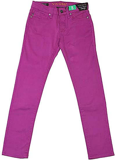 Photo 1 of SIZE 12 VIGOSS Girls' Super Stretch Sateen Jeans/Pants (Pink, 12)