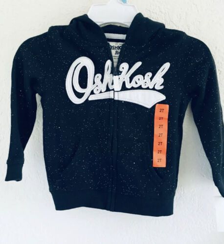 Photo 1 of Size 2T OshKosh B'Gosh Girls' Full Zip Bling Bling Logo Hoodie Black  2T