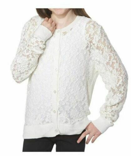 Photo 1 of ZUNIE Girls' Long Sleeve Cardigan Sweater Ivory Size XL 14/16 
