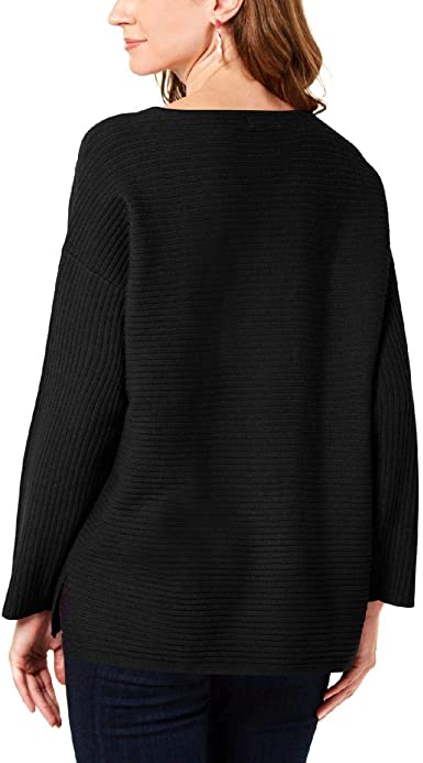 Photo 2 of XL Style & Co. Women's Ribbed Boatneck Pullover Sweater Black XL