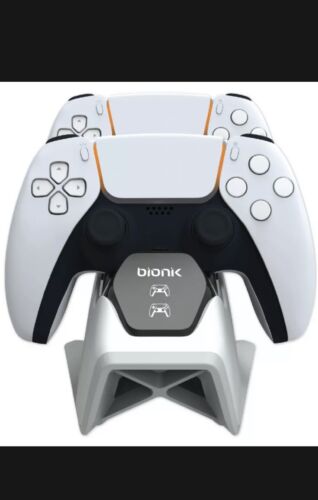 Photo 2 of Power Stand For Ps5 Dual Controller Charging System [white] (DreamGear) **(CONTROLLERS SOLD SEPARATELY)** Bionik BNK-9067 Power Stand for Playstation 5.- Provides optimal charge current for fastest charging times - Compact design - Designed to fit 2 DualS