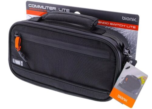 Photo 1 of Bionik Commuter Lite Protective Tactical Bag Case for Nintendo Switch Lite Black. designed to ensure ultimate protection and storage for your console and accessories. Adjustable and removable shoulder strap. Padded carry handle. Water resistant YKK zipper