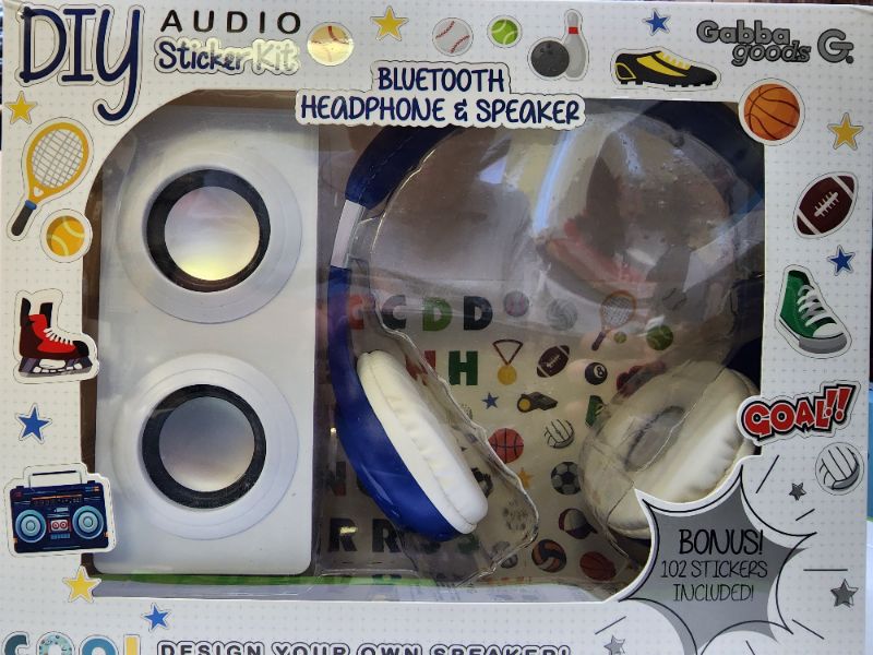 Photo 1 of Gabba Goods DIY Patch Kit- With Headphones, a bluetooth speaker, and a sticker sheet to design it yourself.