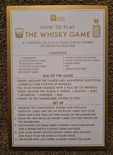 Photo 3 of THE WHISKY GAME Trivia Board Game NEVER USED Adult After DINNER PARTY B375