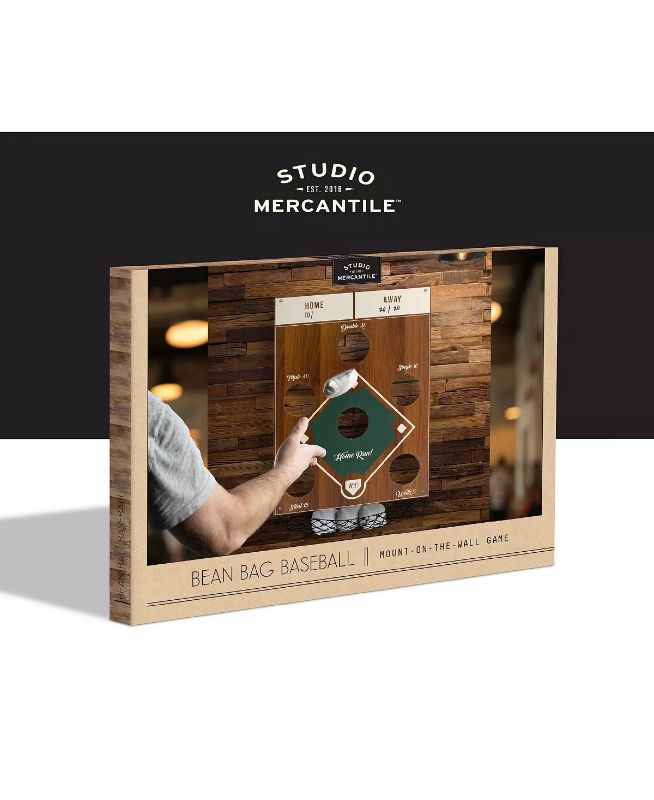 Photo 1 of Studio Mercantile Bean Bag Toss Hanging Baseball Game Set, Bring the baseball to you with this fun bean bag game! Hang the target over the door or on a wall for tons of indoor baseball fun! two-player pitching game! throw the beanbag through the holes in 