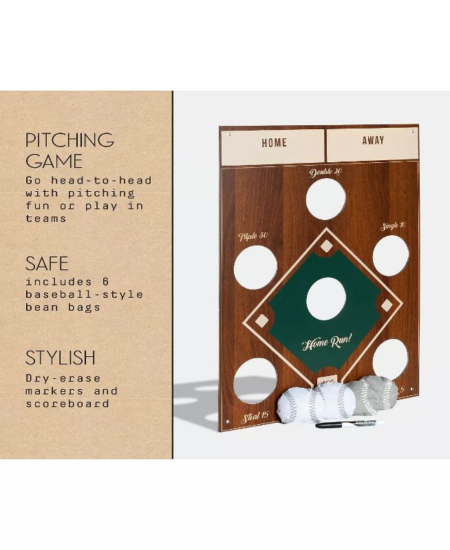 Photo 2 of Studio Mercantile Bean Bag Toss Hanging Baseball Game Set, Bring the baseball to you with this fun bean bag game! Hang the target over the door or on a wall for tons of indoor baseball fun! two-player pitching game! throw the beanbag through the holes in 