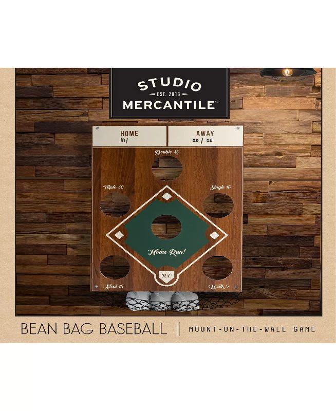 Photo 3 of Studio Mercantile Bean Bag Toss Hanging Baseball Game Set, Bring the baseball to you with this fun bean bag game! Hang the target over the door or on a wall for tons of indoor baseball fun! two-player pitching game! throw the beanbag through the holes in 