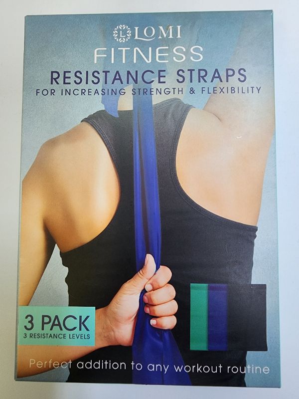 Photo 1 of Lomi Fitness Resistance Bands Exercising Strength Flexibility 3 pack