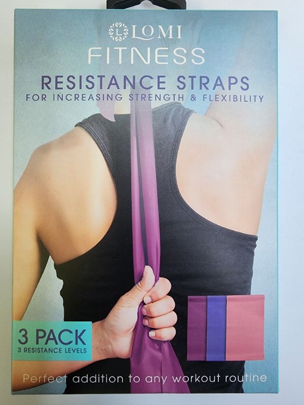 Photo 1 of Lomi Fitness Resistance Bands Exercising Strength Flexibility 3 pack