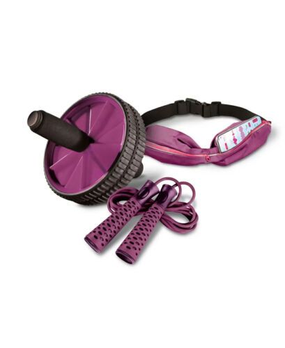 Photo 3 of Lomi Fitness 3-in-1 Cardio Workout Kit Set - 3-Piece, Ruby. Engage and strengthen your core with gliding discs from sharper image. These discs are useful for a variety of exercises, including lunges, squats, and upper body movements. Set includes - 1 ab r