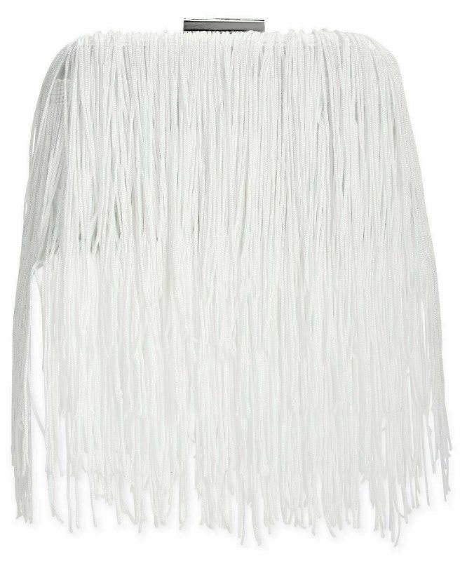 Photo 1 of INC International Concepts Ivory Colie Fringe Crossbody Clutch Detachable