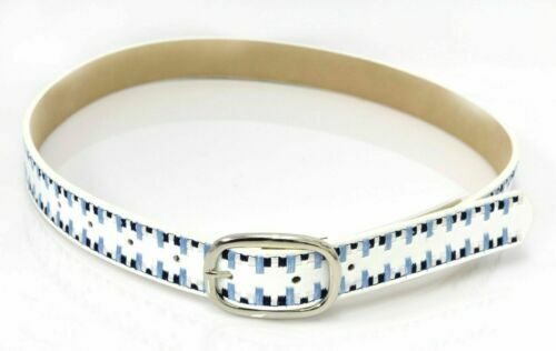 Photo 2 of INC International Concepts Women Laced Edge Belt Natural White Blue SIZE S