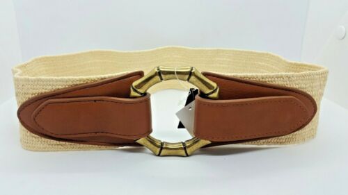 Photo 1 of INC International Concept bamboo buckle stretch women's belt -Tan - S/M