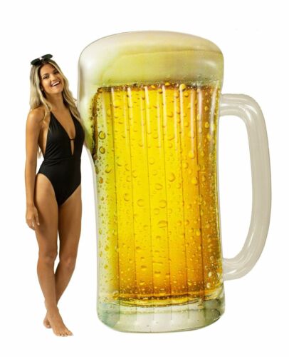 Photo 5 of Giant Beer Mug Raft Pool Float Floating Mat Pool Candy. The realistic print makes it an amazing Instagramable moment!  From a distance it looks like a real beer mug filled with beer. Measures a giant 72.5" x 52" x 5".