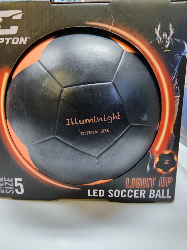 Photo 4 of Glow in The Dark Soccer Ball LED Battery, Light Up Outdoors, Waterproof,