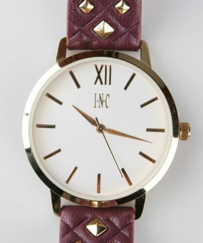 Photo 3 of INC Faux Leather Purple Gold Tone Strap 38mm Watch & Gold Tone Bracelet J11-1217