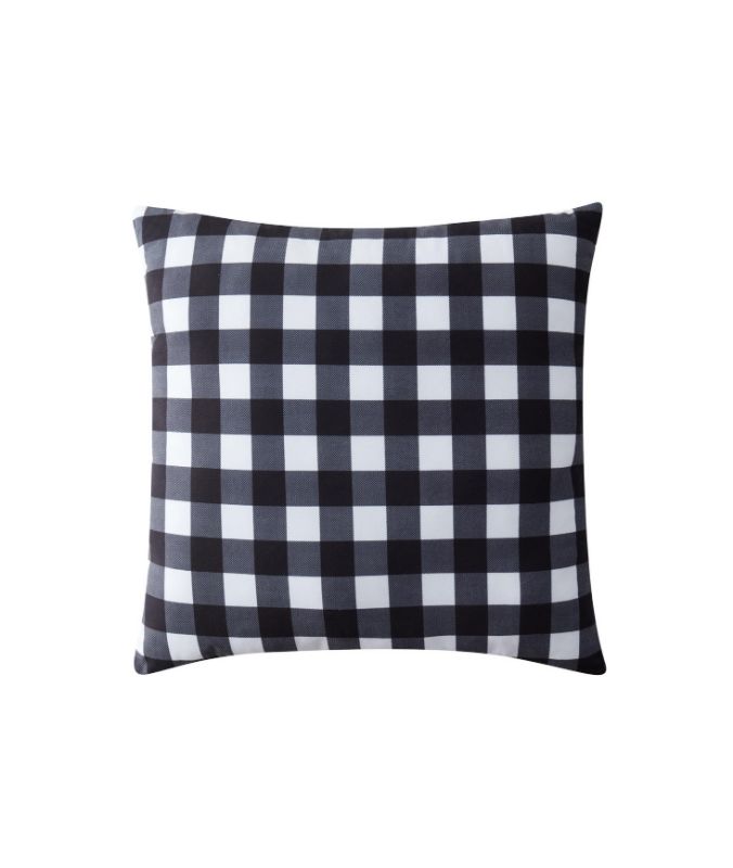 Photo 1 of Birch Trails Black/White 24 X 24” Buffalo Plaid Reversible Decorative Pillow