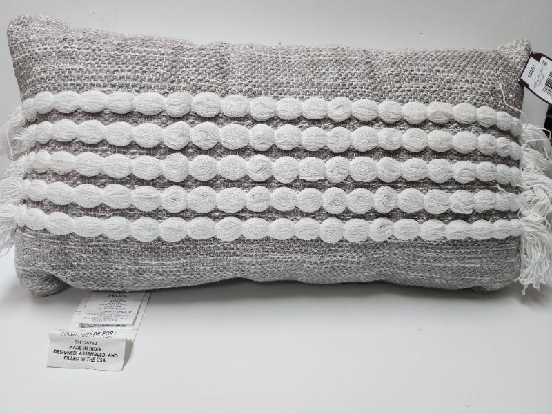 Photo 1 of Lush Décor Linear Dotted Decorative Pillow, 13" x 24"