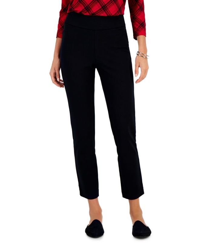 Photo 1 of SIZE 8 CHARTER CLUB WOMEN'S CORE FASHION SLIM LEG/ ANKLE GRAZIER / SITS BELOW THE WAIST BLACK STRETCH PANTS