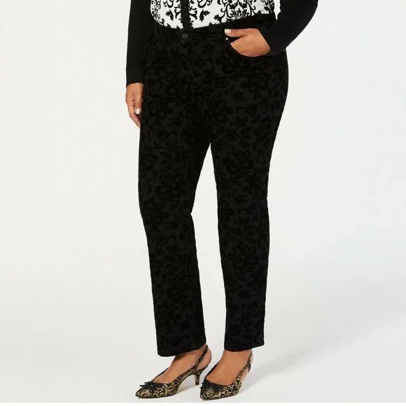 Photo 1 of PLUS SIZE 18W Charter Club Flocked Slim Leg Pants / Sits Below The Waist   / Slim Leg Opening 