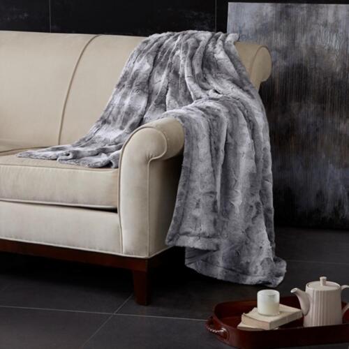 Photo 1 of ZURI FAUX FUR THROW GREY 50X60