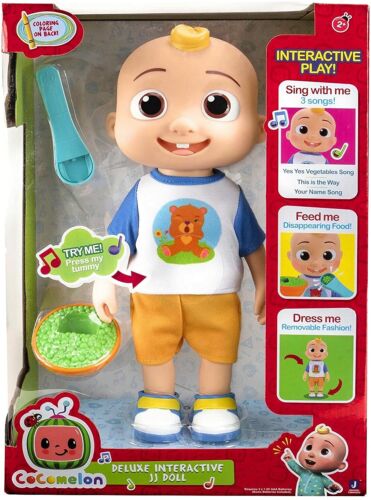 Photo 1 of CoComelon Deluxe Interactive JJ Doll Plush/ Sing with me/ Feed me/ Dress me