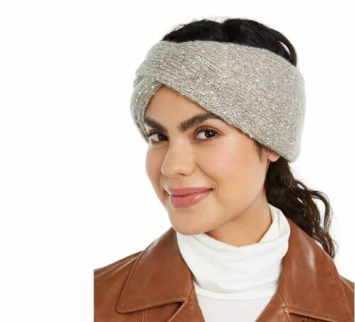 Photo 1 of DKNY Fleece-Lined Headband Grey Copper Metallic