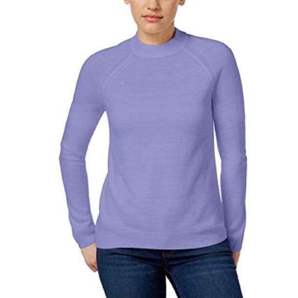 Photo 1 of SIZE M Karen Scott Women's Luxsoft Lux Mock Pullover Sweater Purple Bliss