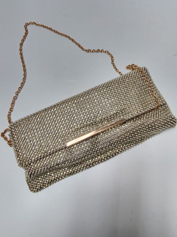 Photo 1 of INC INTERNATIONAL CONCEPTS WOMEN'S SPECIAL OCCASION CLUTCH/CROSSBODY BAG GOLD