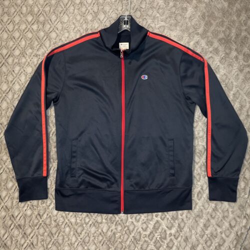 Photo 1 of SIZE LARGE CHAMPION MEN'S TRACK JACKET FULL ZIP NAVY/RED