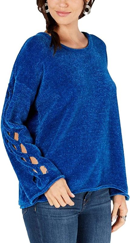 Photo 1 of SIZE M Style & Co. Women's Marled Braid Pullover Sweater Blue