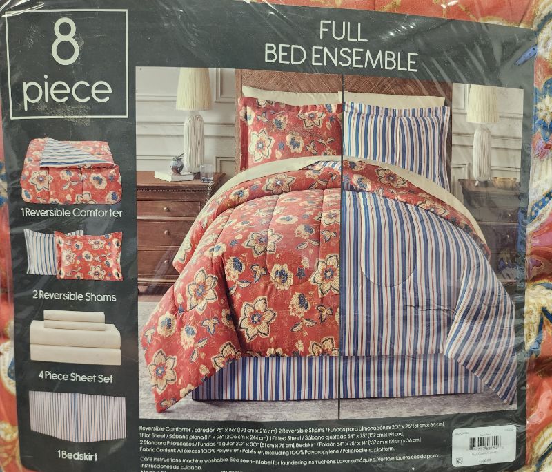 Photo 3 of FULL SIZE Fairfield Square Collection Francie 8-Pc. Reversible 
Includes: Reversible comforter, 2 reversible shams, 4 piece sheet set and bedskirt