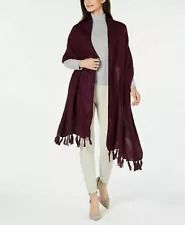 Photo 1 of  Cejon Designer Oversized Solid Travel Fringed Scarf Wrap Plum