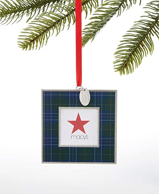Photo 1 of Macy's Plaid Holiday Lane Hanging Photo Ornament Collectible 2019 Color Green Plaid. 