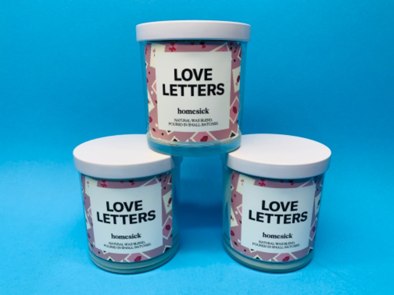 Photo 1 of 849919… 3 jars of love letters natural wax blend candles 