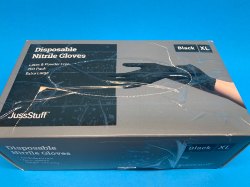 Photo 1 of 849947…200 count black nitrile gloves size xl